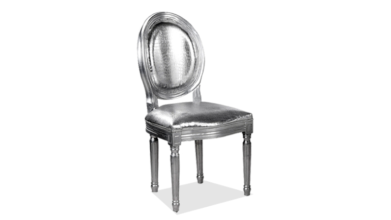 chaise baroque croco argent